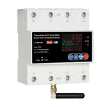 4P 100A Tuya WiFi Three Phase Smart Life Auto-Reclosing Over Under Voltage Protector Smart Meter Timer Switch Circuit Breaker
