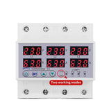 3 Phase 63A 100A Din rail adjustable Over Under Voltage current limit protection Relay Protector SYN ASYNC Synchronous Asynchronous