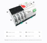 Din Rail 2P 4P ATS Dual Power Automatic Transfer Switch Electrical Selector Switches Uninterrupted Power 125A TOMZN