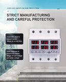3 Phase 63A 100A Din rail adjustable Over Under Voltage current limit protection Relay Protector SYN ASYNC Synchronous Asynchronous