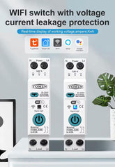 TOMZN Smart WiFi 10-in-1 63A Protector Switch – Overload, Voltage, Leakage Protected | Timer App Control