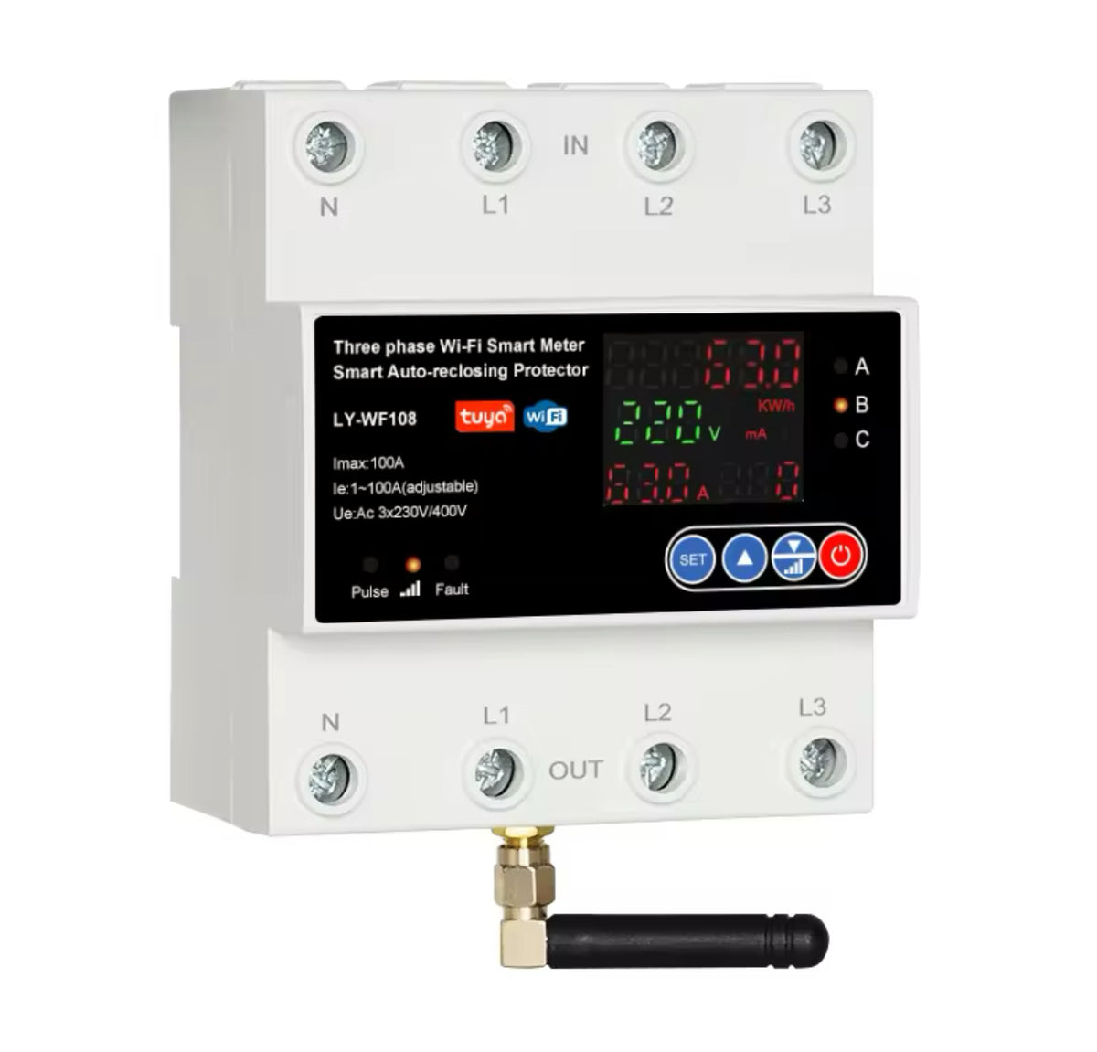 LIEW 4P 100A Tuya WiFi 3-Phase Smart Protector & Energy Meter