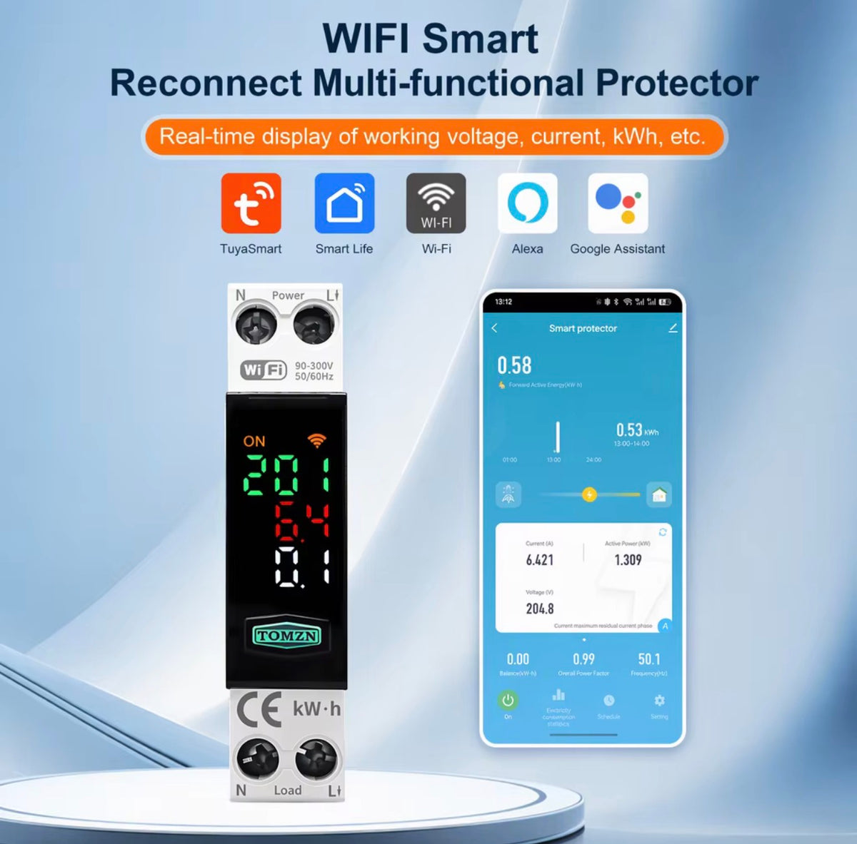 Tomzn Smart 10-in-1 WIFI Breaker TOB9SD-VAP