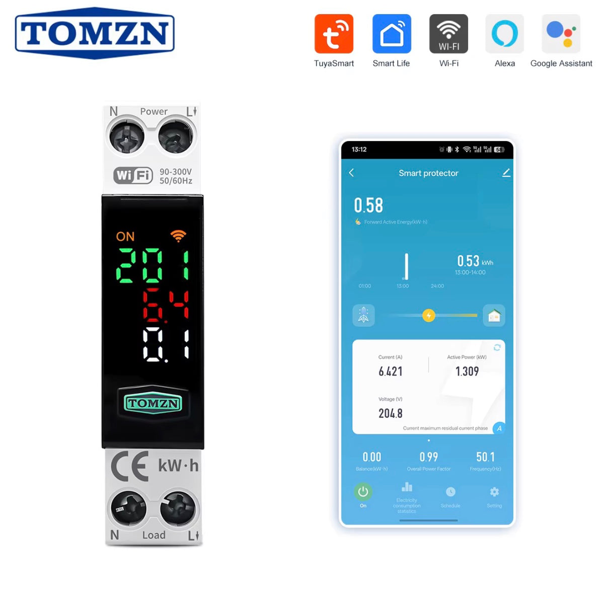 Tomzn Smart 10-in-1 WIFI Breaker TOB9SD-VAP