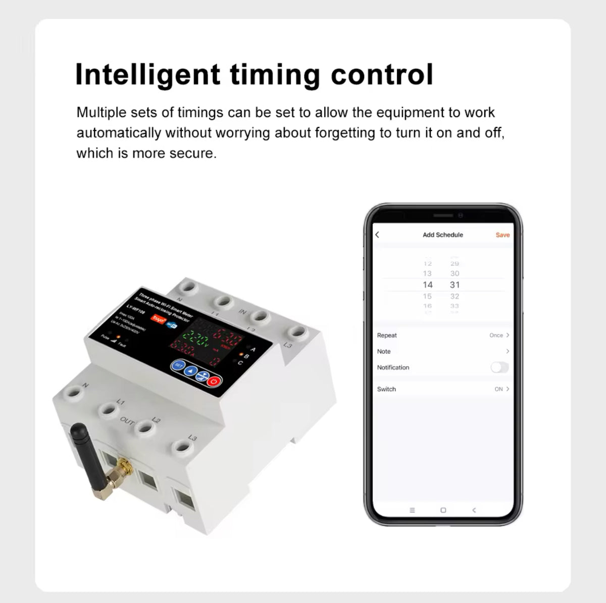 LIEW 4P 100A Tuya WiFi 3-Phase Smart Protector & Energy Meter
