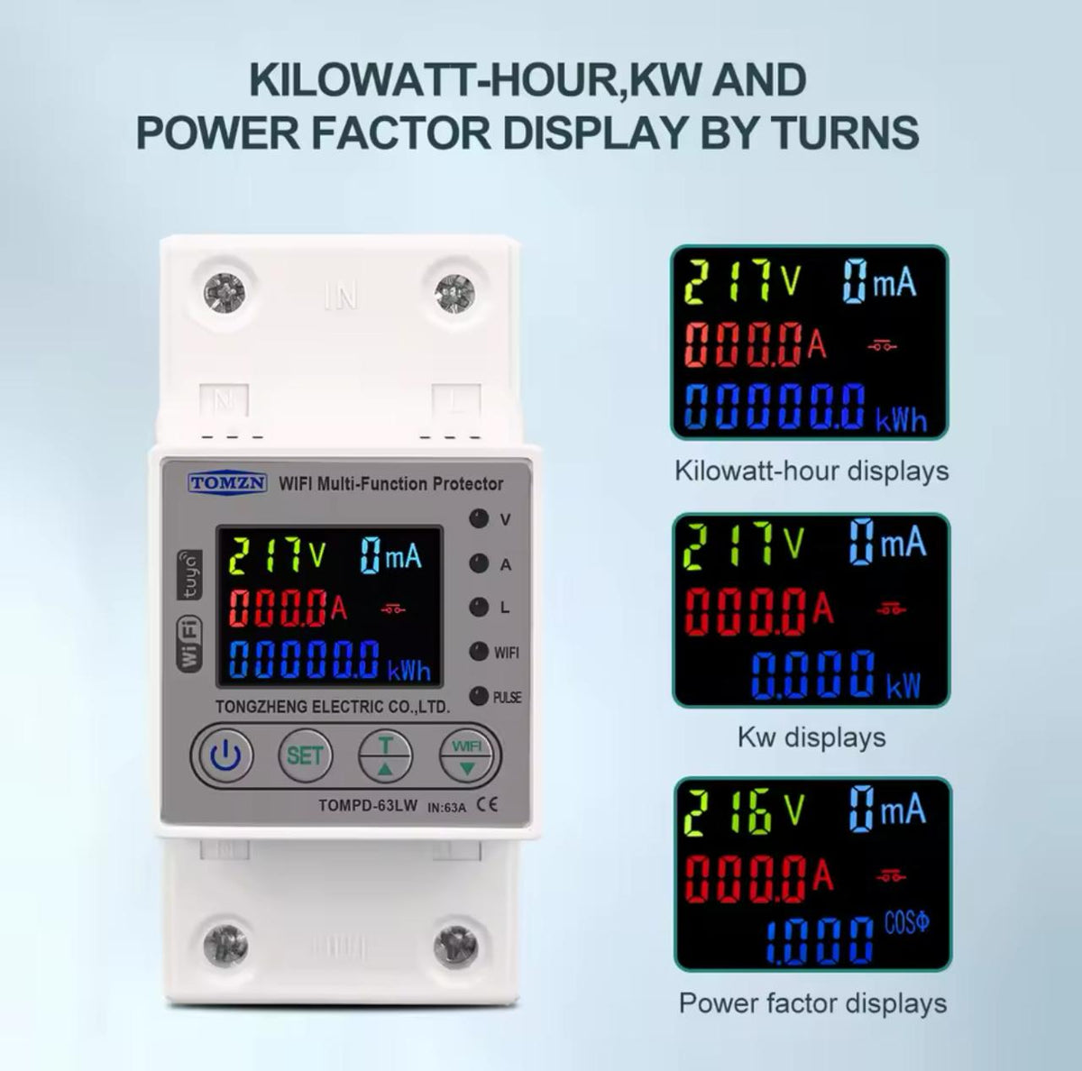 TOMZN TOMPD-63LW Smart WiFi Breaker 10-in-1 63A with App Control