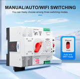 TOMZN TUYA SmartLife WIFI Smart ATS Dual Power Automatic Transfer Selector Switch Uninterrupted 2P 230V  125A